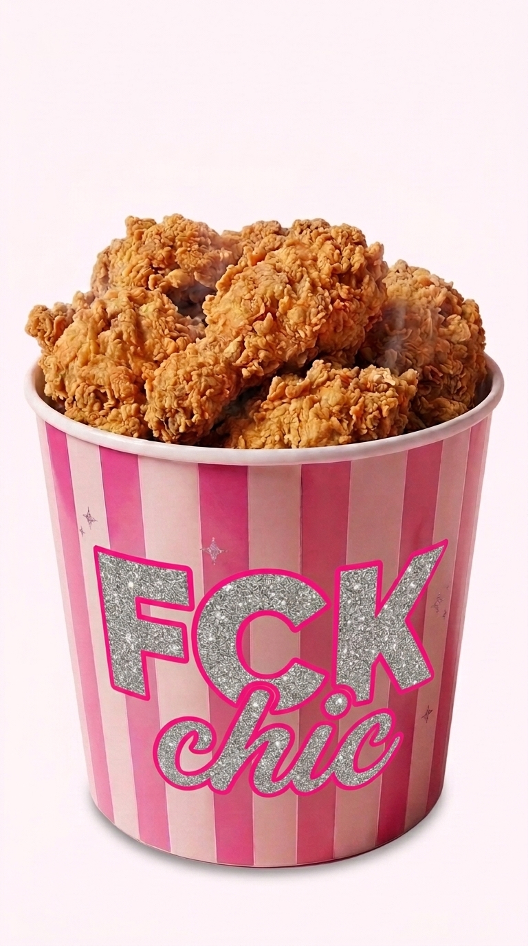 The Drama Bucket filled with crispy fried chicken